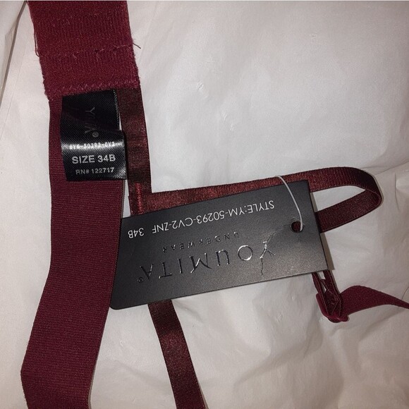 Youmita 34B Zinfandel Mesh Demi Push Up Bra NWT - Picture 7 of 7